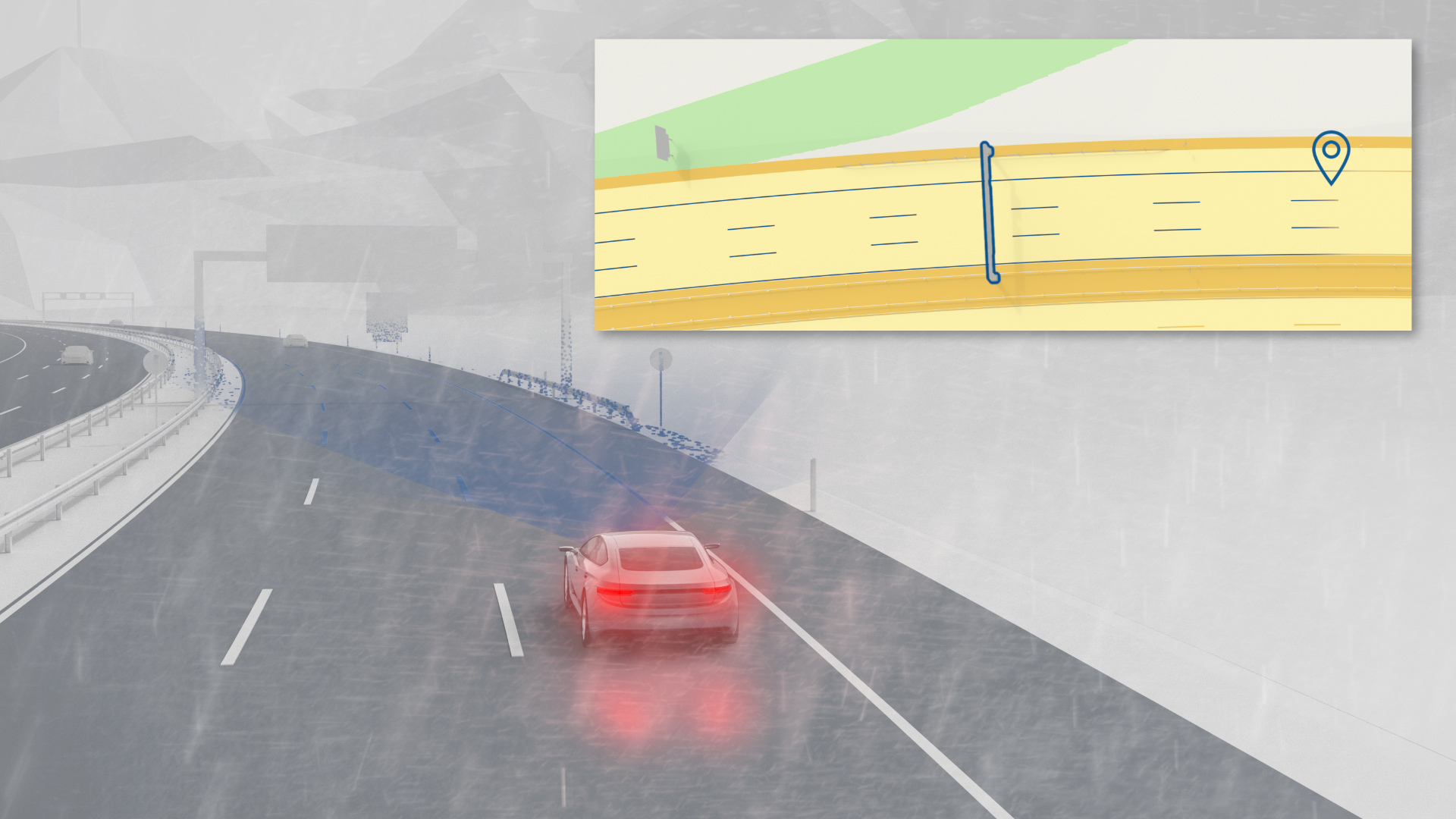Díky signature silnice Bosch mohou vozidla určit svou polohu s vysokou mírou přesnosti